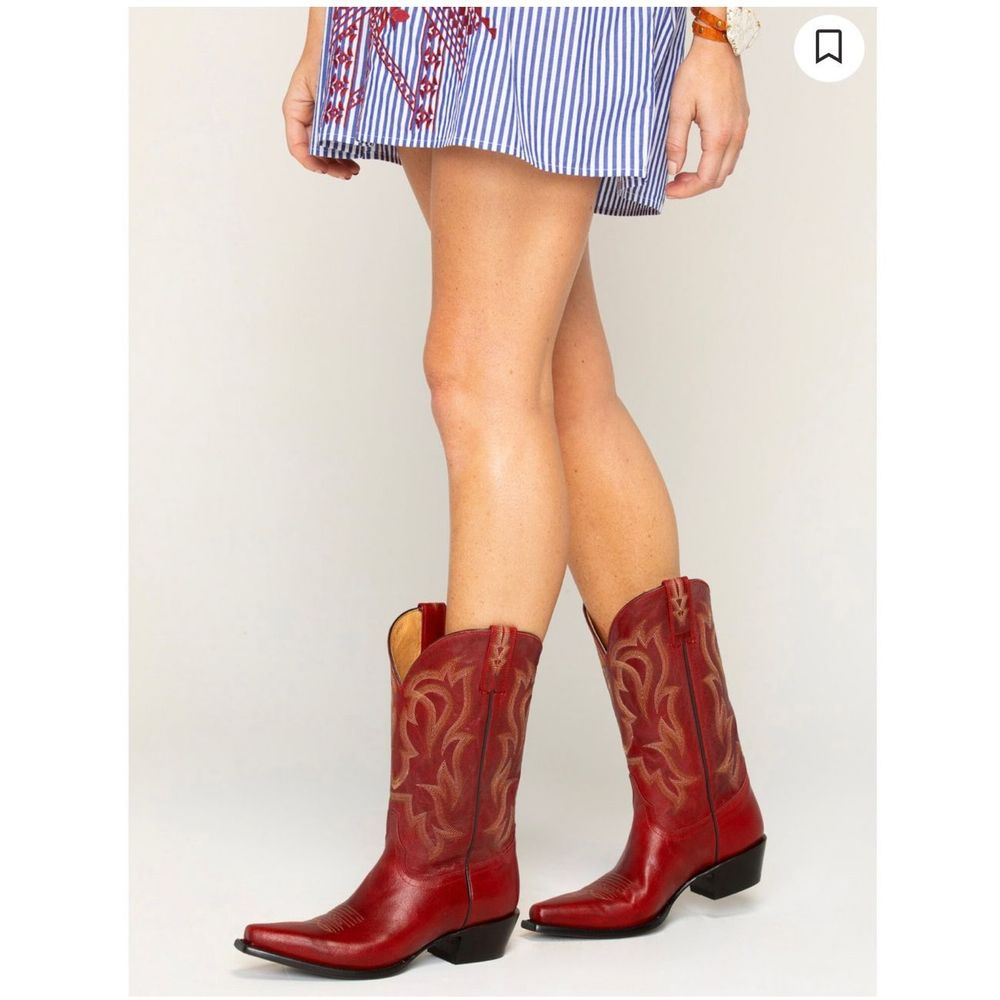 Shyanne Red Western Cowboy Heeled Boots